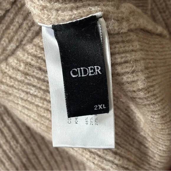 Cider Ribbed V-Neck Button-Front Cardigan - Beige - Picture 2 of 3